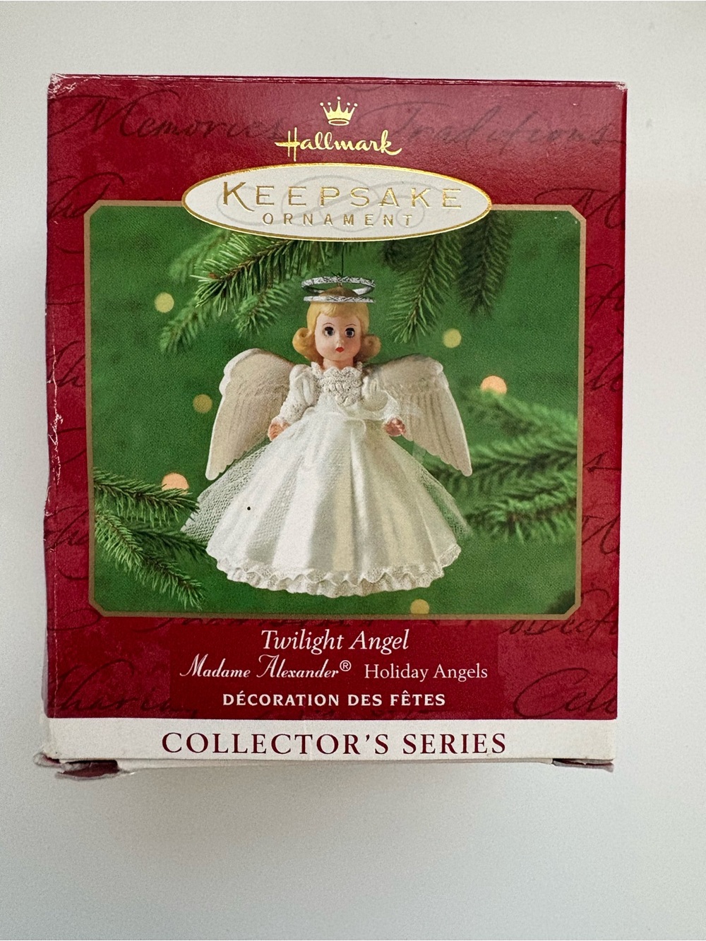 1998 Hallmark Keepsake Madame Alexander Twilight Angel Ornament - White and Gold